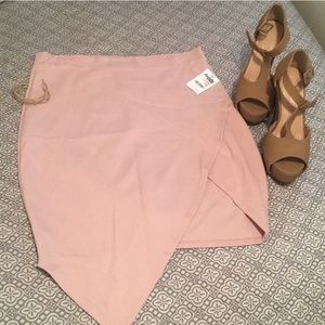 Blush pink asymmetrical skirt